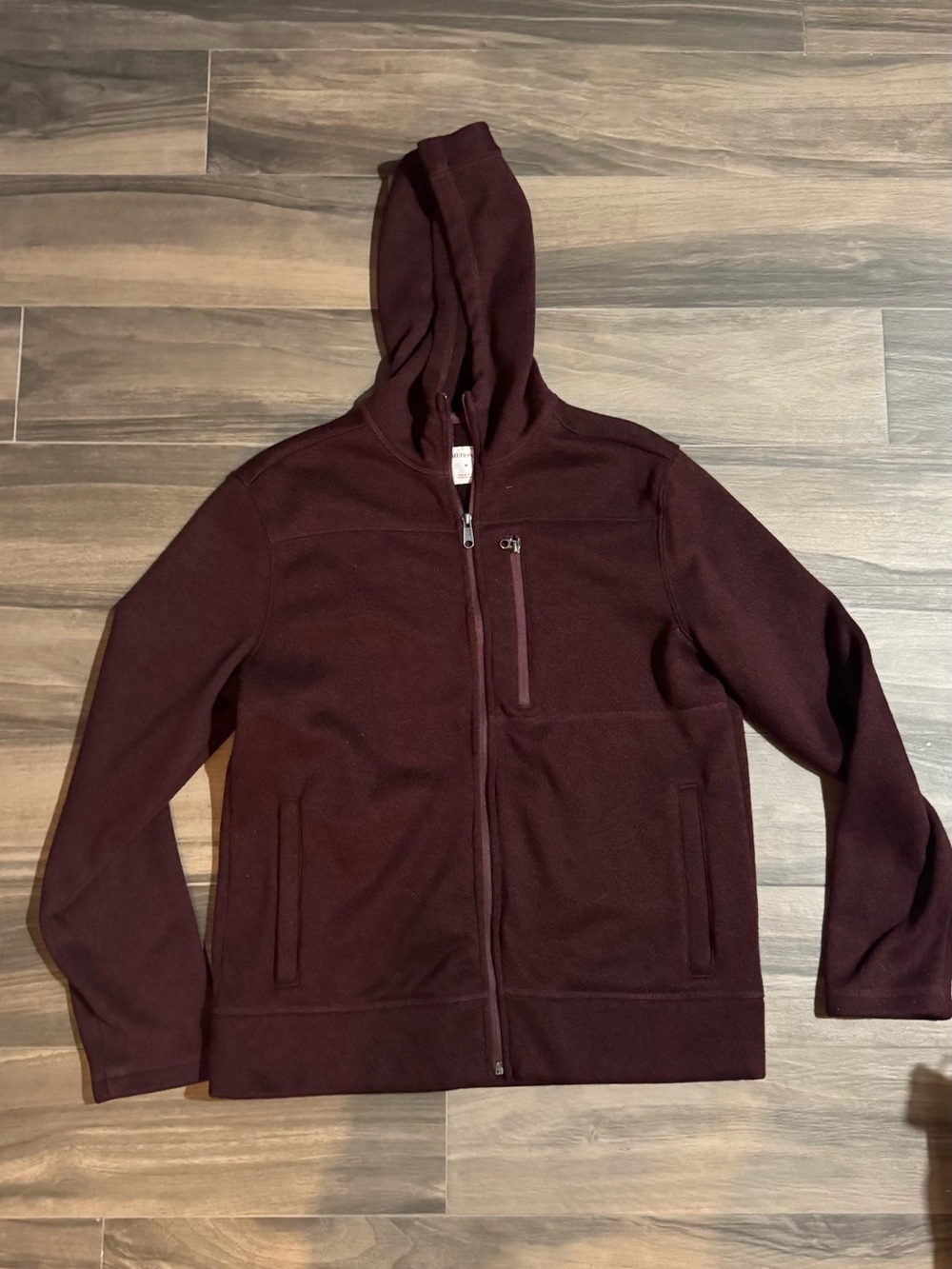 Merona Men's Full-Zip Hooded Sweater Jacket - Burgundy